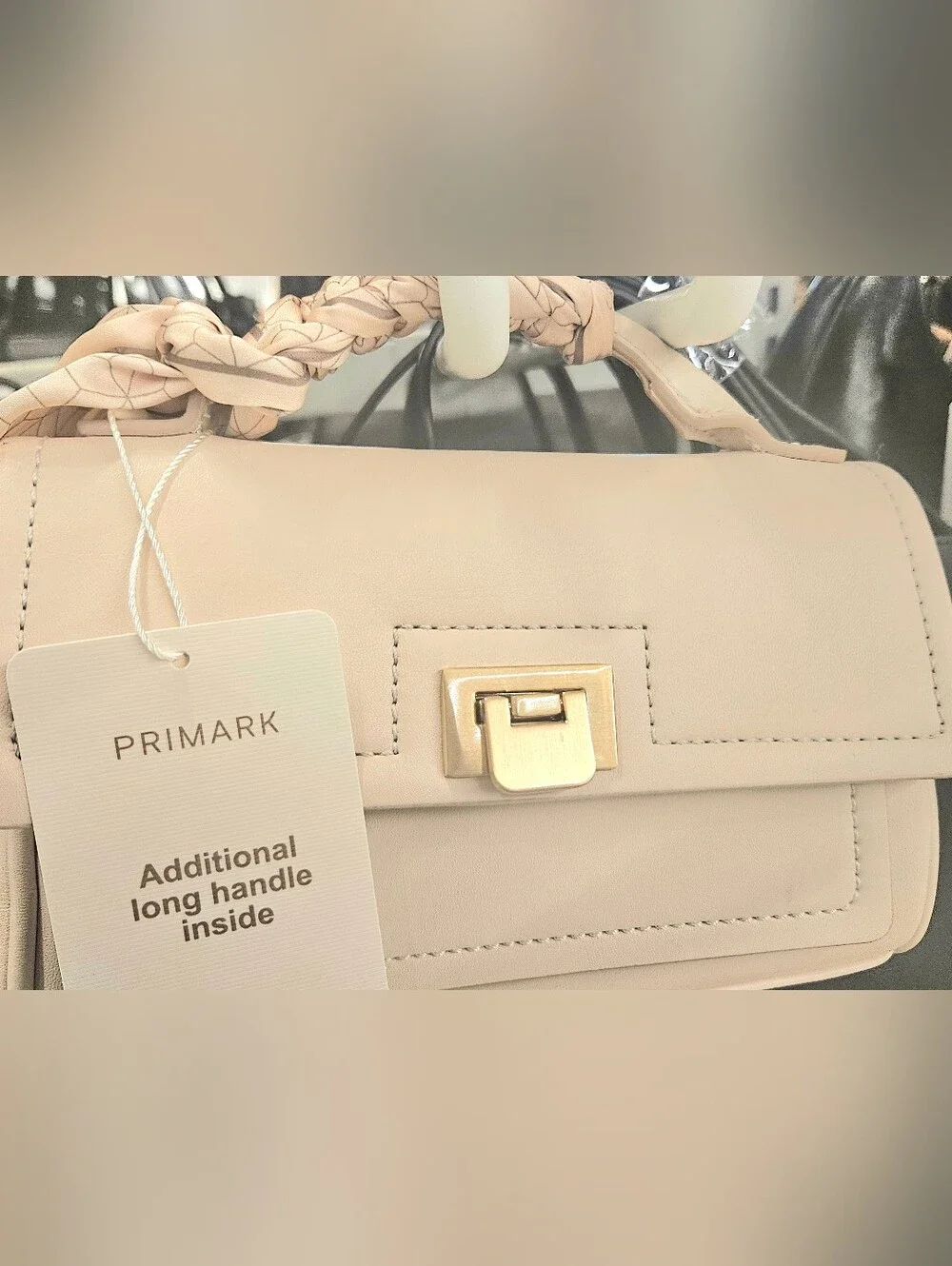Primark Cream Satchel with Gold Turn-Lock